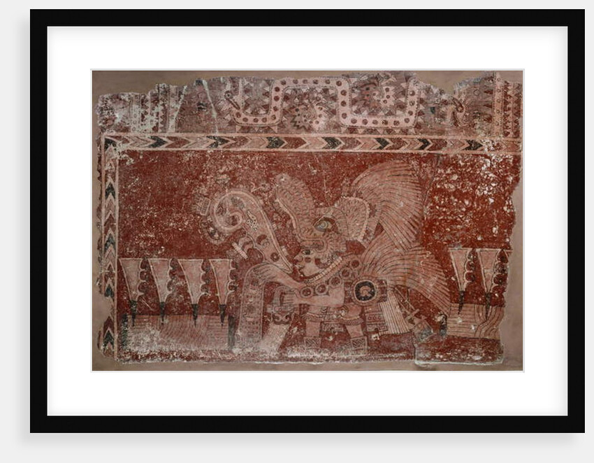 Mural Fragment with Elite Male and Maguey Cactus Leaves, Teotihuacán style, Classic Period, 500-550 by School Mexican