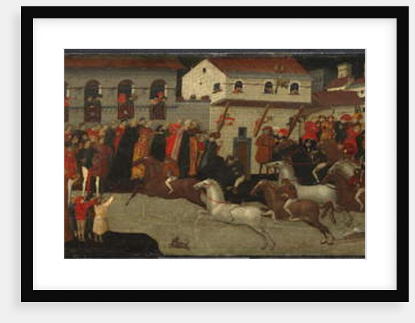 Panel from a Cassone: The Race of the Palio in the Streets of Florence, 1418 by Giovanni Francesco Toscani