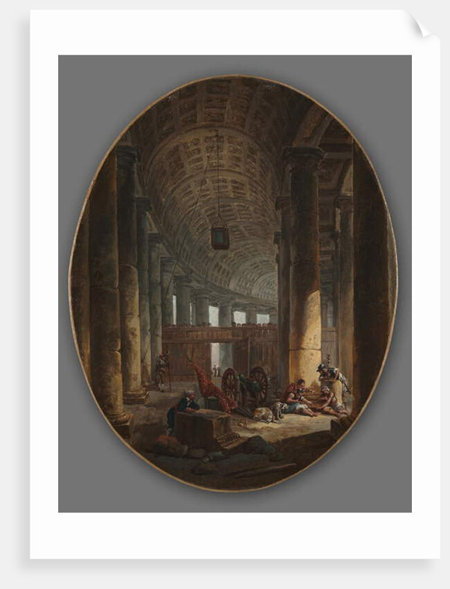 The Colonnade of St. Peter's, Rome, during the Conclave, c.1769 by Hubert Robert