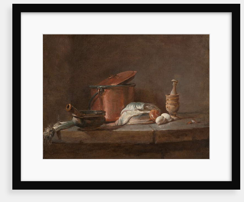 Kitchen Utensils with Leeks, Fish, and Eggs, c.1734 by Jean-Baptiste Simeon Chardin