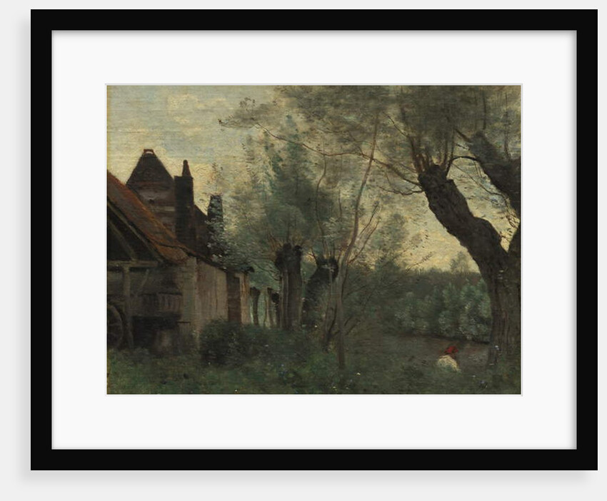 Willows and Farmhouse at Sainte-Catherine-lès-Arras, 1871 by Jean Baptiste Camille Corot