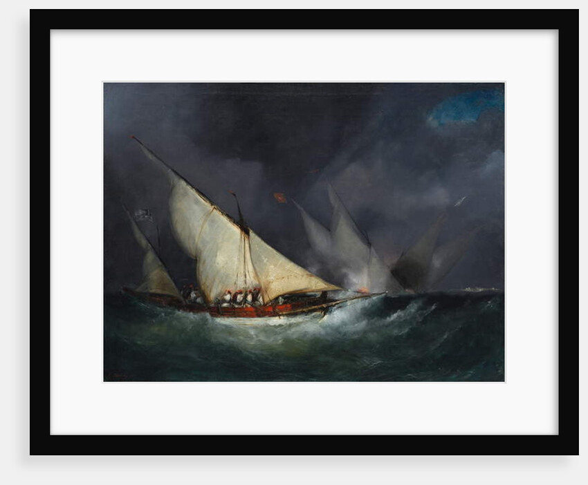 Greek Pirates Attacking a Turkish Vessel by French School