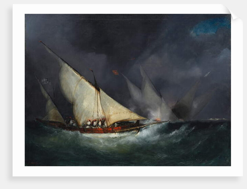 Greek Pirates Attacking a Turkish Vessel by French School