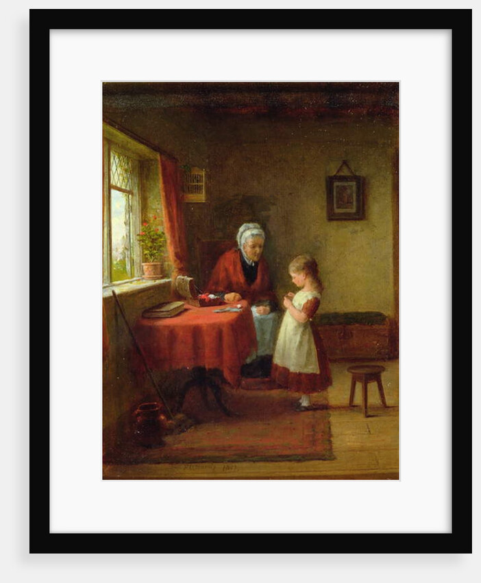 The First Sewing Lesson, 1889 by Frederick Daniel Hardy