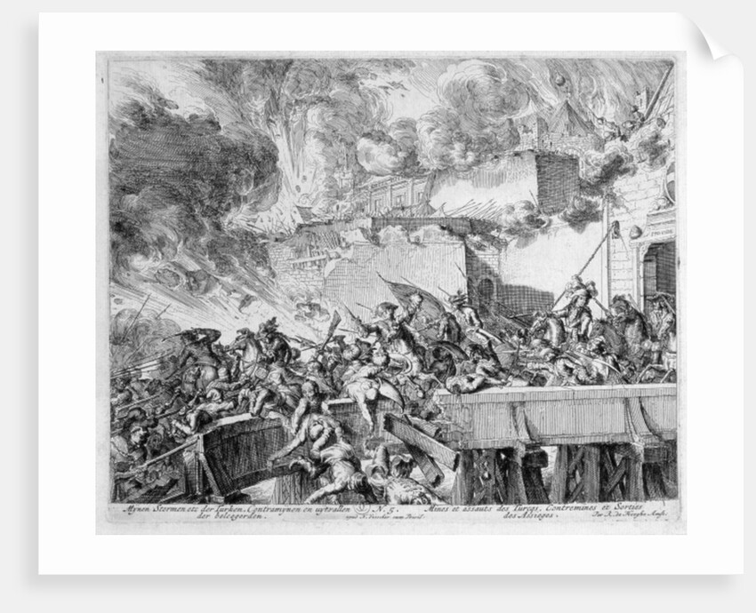 Vienna Print Cycle, Explosion of a Mine and Countermine, Raid on the Turks, 1683 by Romeyn de Hooghe
