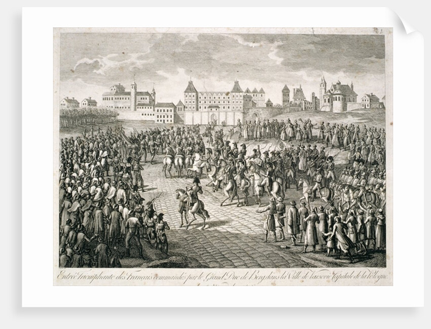 Triumphant entry of the French into Warsaw in 1806 under the command of Grand Duke Berg, 1810 by Pierre Adrien Le Beau