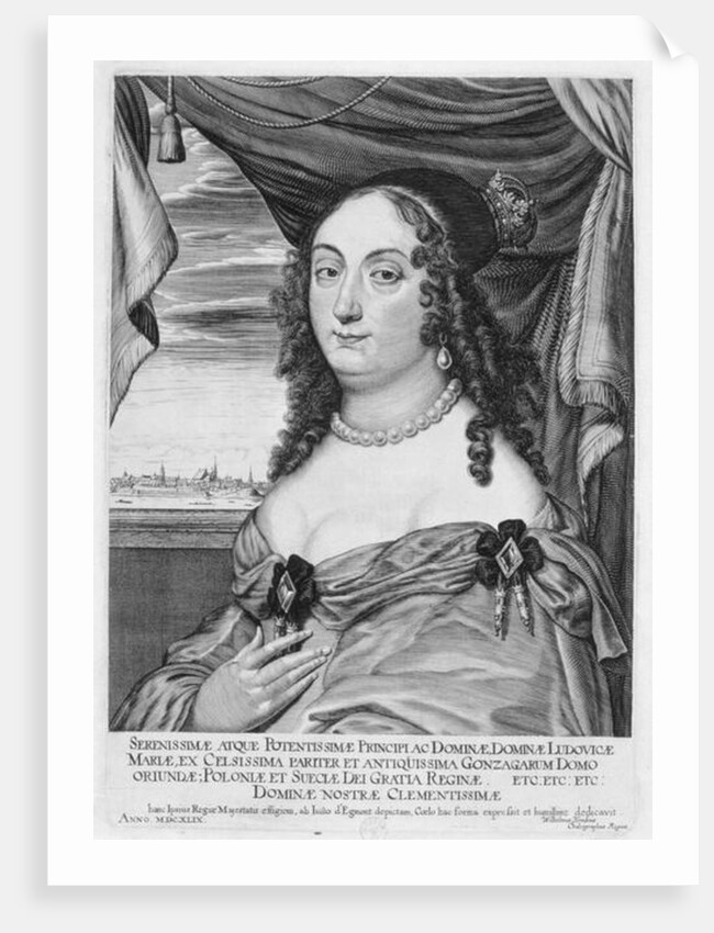 Maria Ludwiga Gonzaga Queen of Poland, 1649 by Willem Hondius