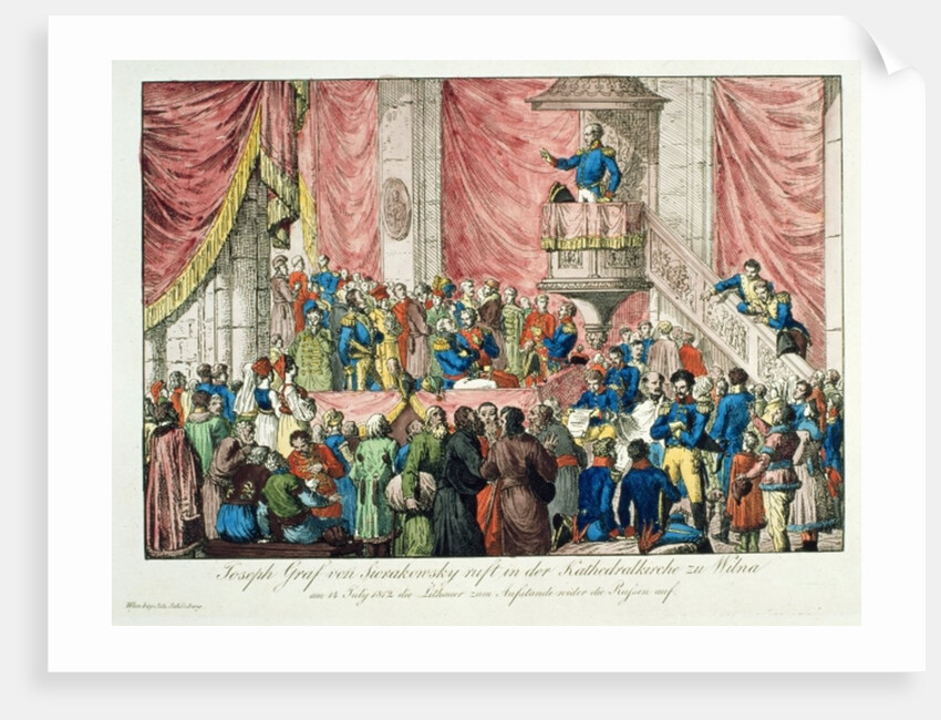 General Sierakowski calling for the Lithuanian Uprising, 1812 by Johann Nepomuk Schonberg