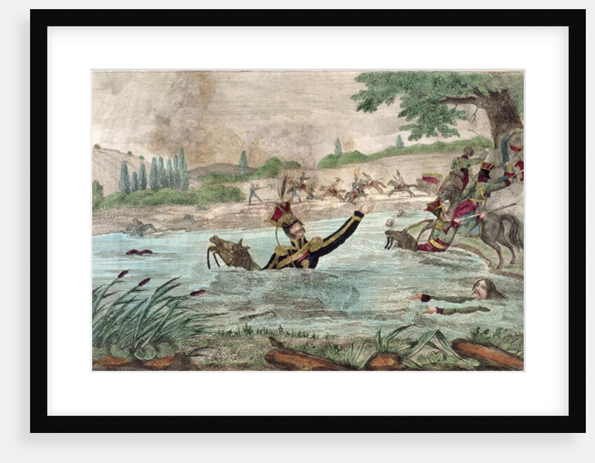 Death of Prince Joseph Poniatowski in the Elstera River, 1813 by French School