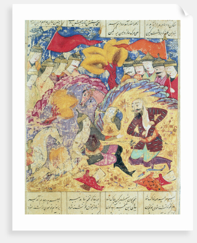 Rostam mourning the death of Sohrab by Persian School