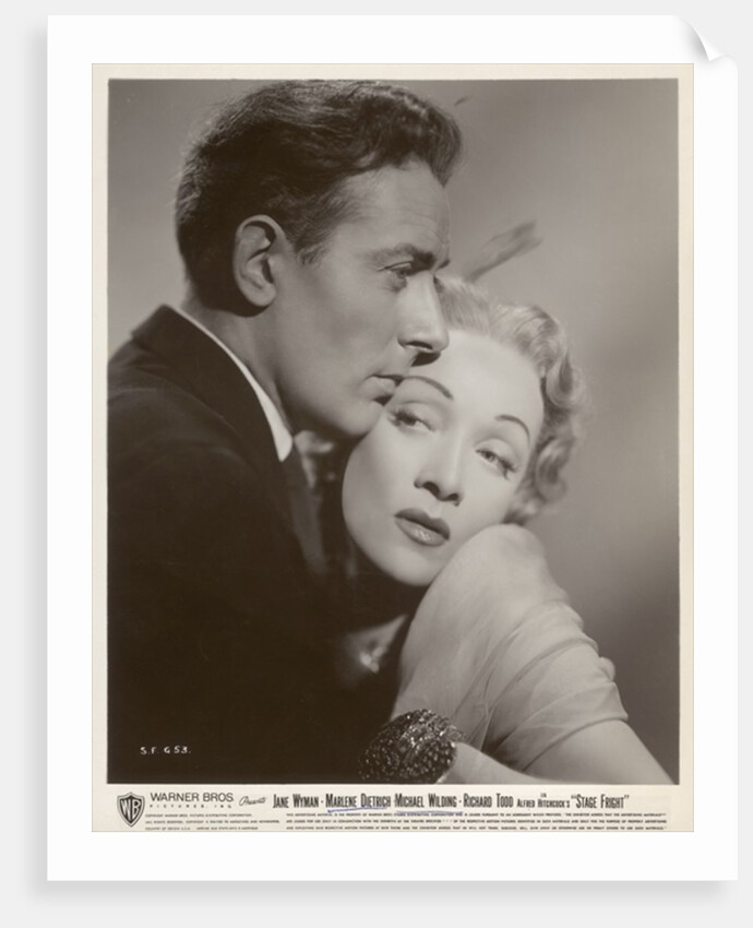 Still from the film 'Stage Fright' with Michael Wilding and Marlene Dietrich, 1950 by German Photographer