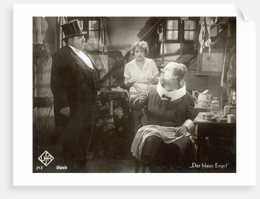 Still from the film 'The Blue Angel' with Marlene Dietrich, Kurt Gerron and Emil Jannings, 1930 by Photographer German