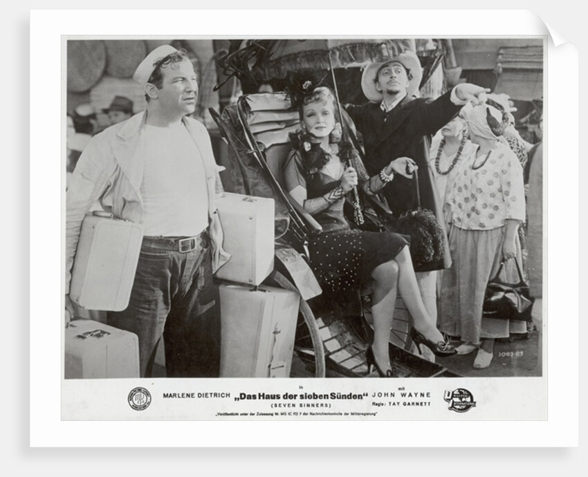 Still from the film 'Seven Sinners' with Marlene Dietrich, Broderick Crawford and Mischa Auer, 1940 by Photographer German
