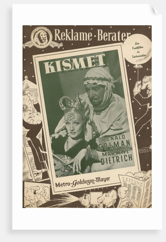 Advertisement for the film 'Kismet' with Marlene Dietrich and Ronald Colman, 1944 by German Photographer