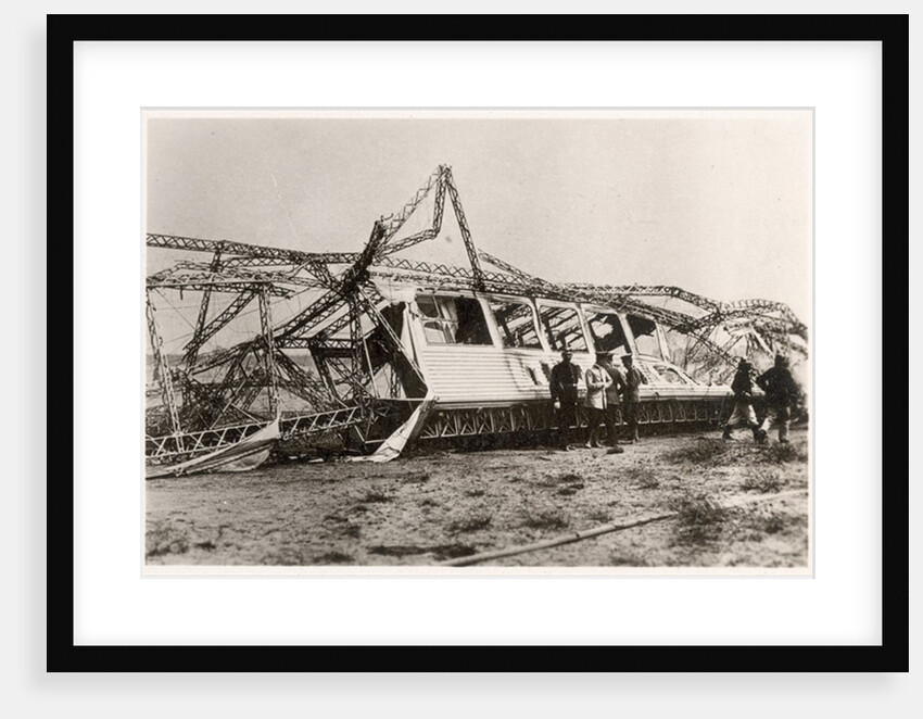 The ruins of the Zeppelin LZ10 'Schwaben' after its destruction on 28 June 1912 by German Photographer