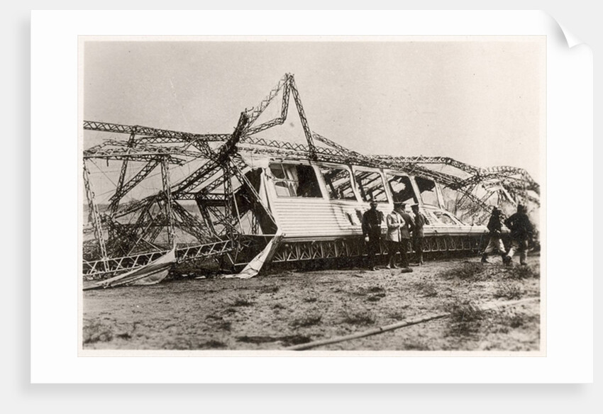 The ruins of the Zeppelin LZ10 'Schwaben' after its destruction on 28 June 1912 by German Photographer
