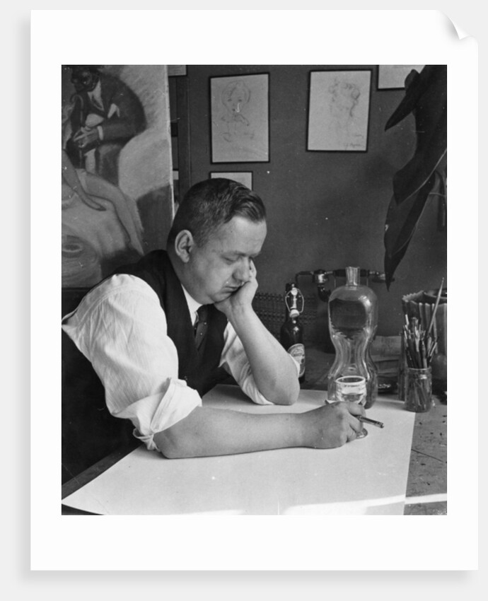 Portrait of German caricaturist Ferdinand Barlog by German Photographer