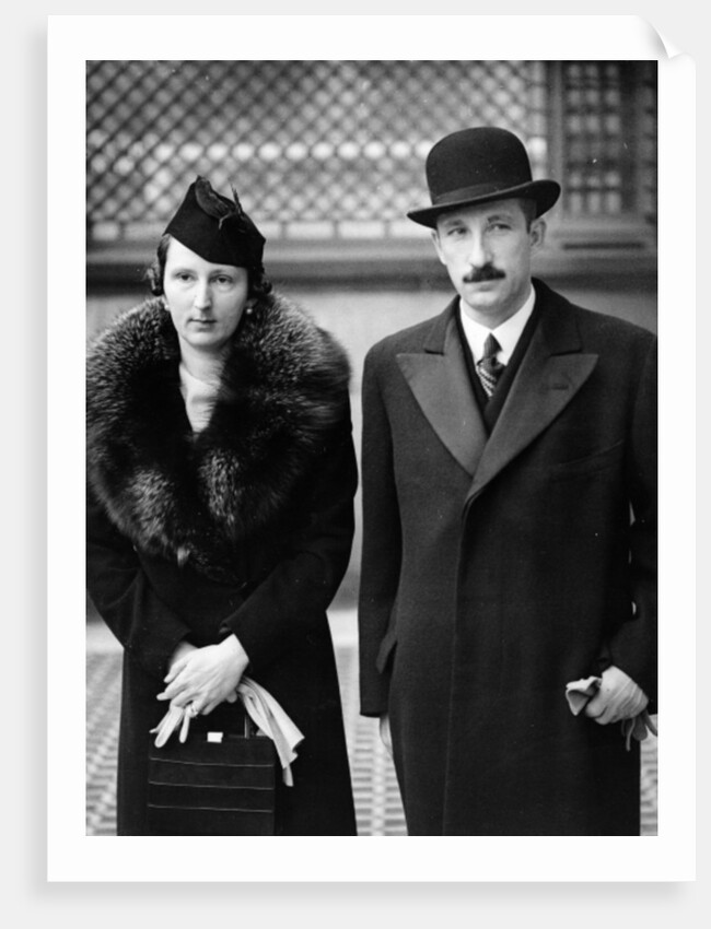 King Boris and Queen Joanna of Bulgaria outside the Ritz hotel, London 2nd November 1937 by German Photographer