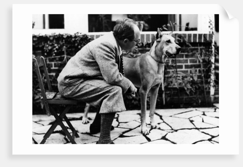 Portrait of German writer Paul Eipper with his dog by German Photographer