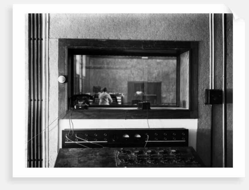 Radio broadcasting control room in the Haus des Rundfunks in Masurenallee, Berlin-Charlottenburg, c.1931 by German Photographer