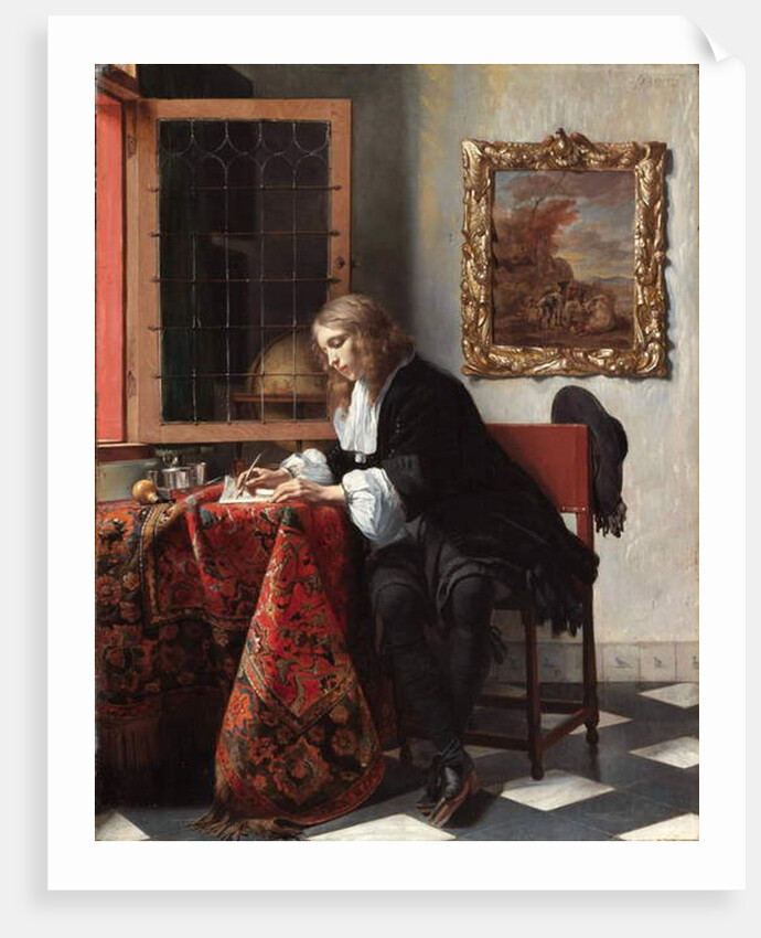 Young man writing a letter, circa 1664-1666 by Anonymous