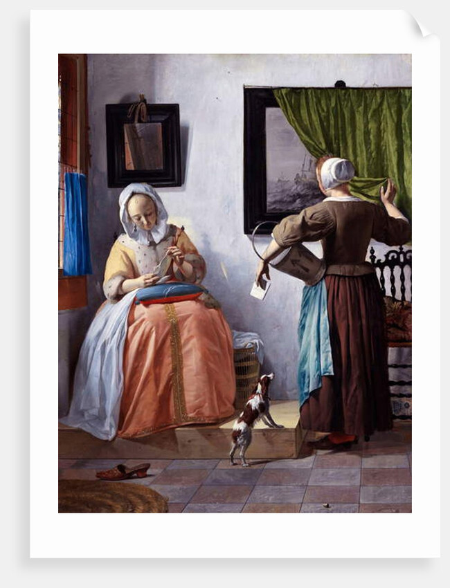 Young woman reading a letter - Painter by Gabriel Metsu, circa 1664-1666 by Anonymous