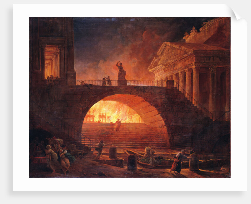The Fire of Rome, 18 July 64 AD by Hubert Robert