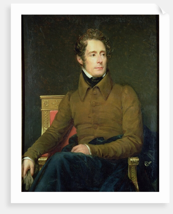 Portrait of Alphonse de Lamartine, 1831 by Francois Pascal Simon Baron Gerard