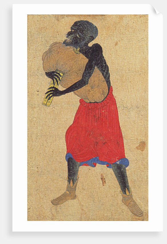 Detail of a man from 'Transporting Ceramics' by School Chinese