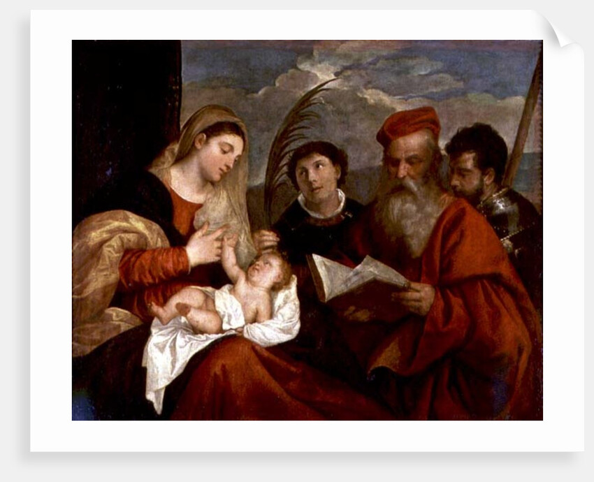 Madonna and Child with SS. Stephen, Jerome and Maurice by Titian