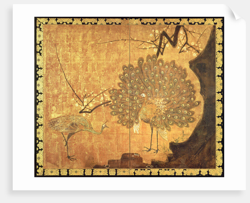 Peacocks, Edo Period by Ogata Korin