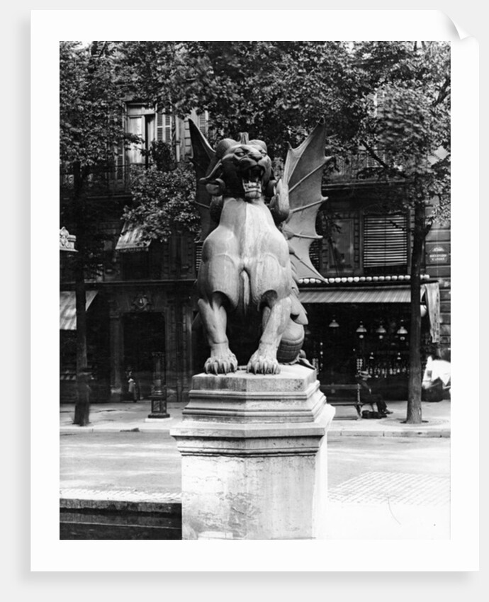 Chimaera from the St. Michel fountain, Paris, c.1860 by Adolphe Giraudon
