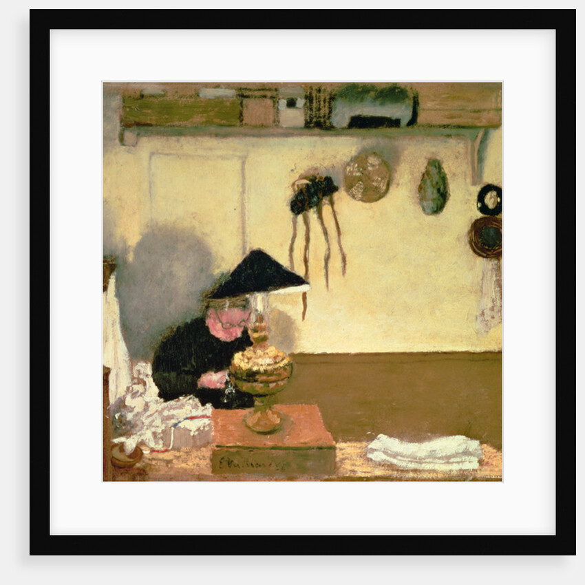 Madame Vuillard Sewing by Edouard Vuillard