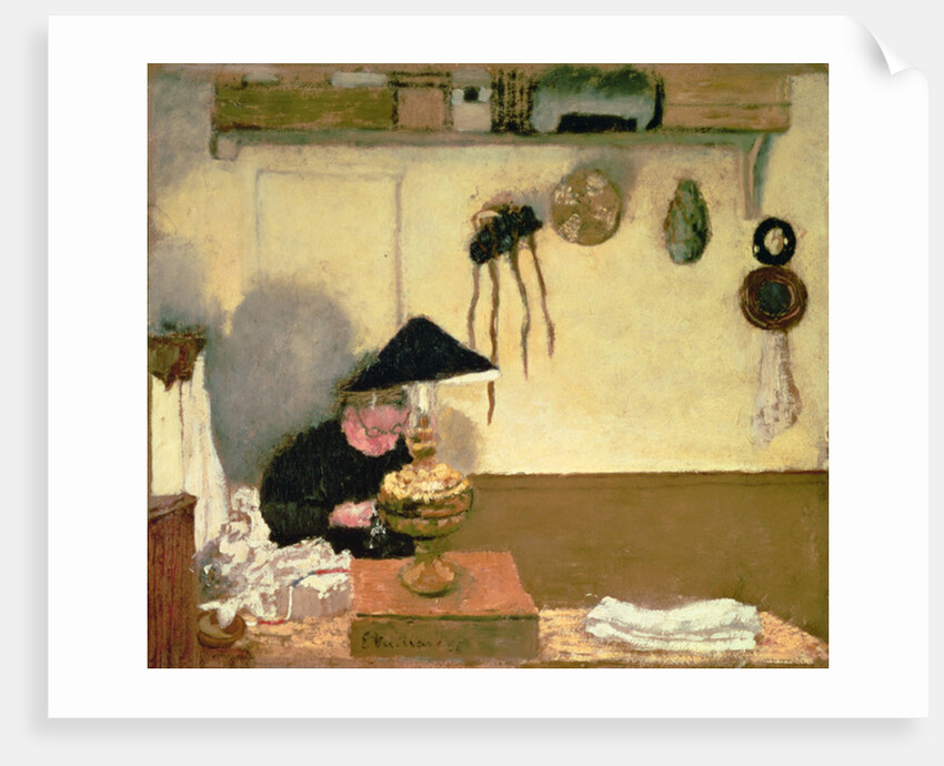Madame Vuillard Sewing by Edouard Vuillard