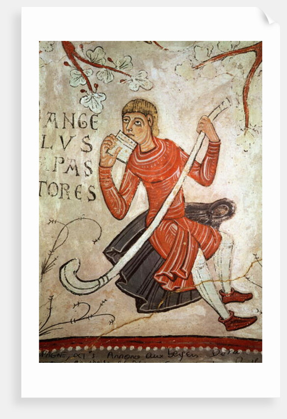 A shepherd playing a flageolet by Spanish School