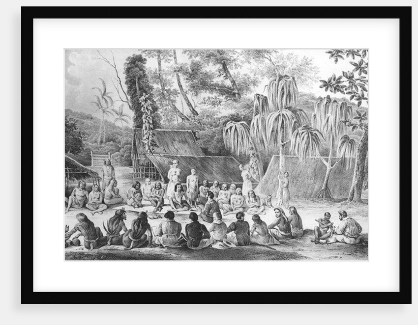 The chiefs of Tikopia received the officers of the Astrolabe by French School