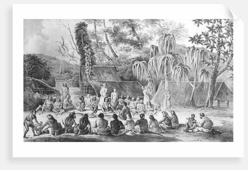 The chiefs of Tikopia received the officers of the Astrolabe by French School