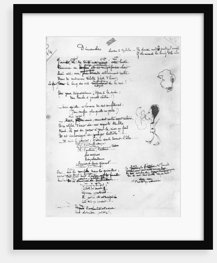 Illustrated draft of 'Dimanches' by Jules Laforgue