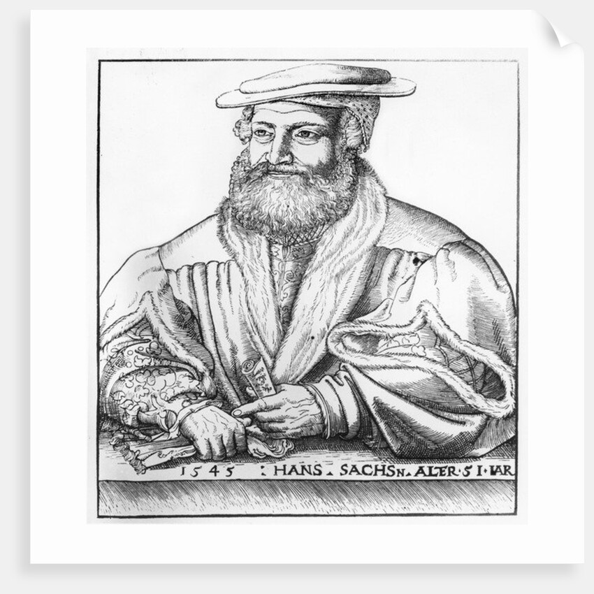 Portrait of Hans Sachs, 1545 by Hans Brosamer