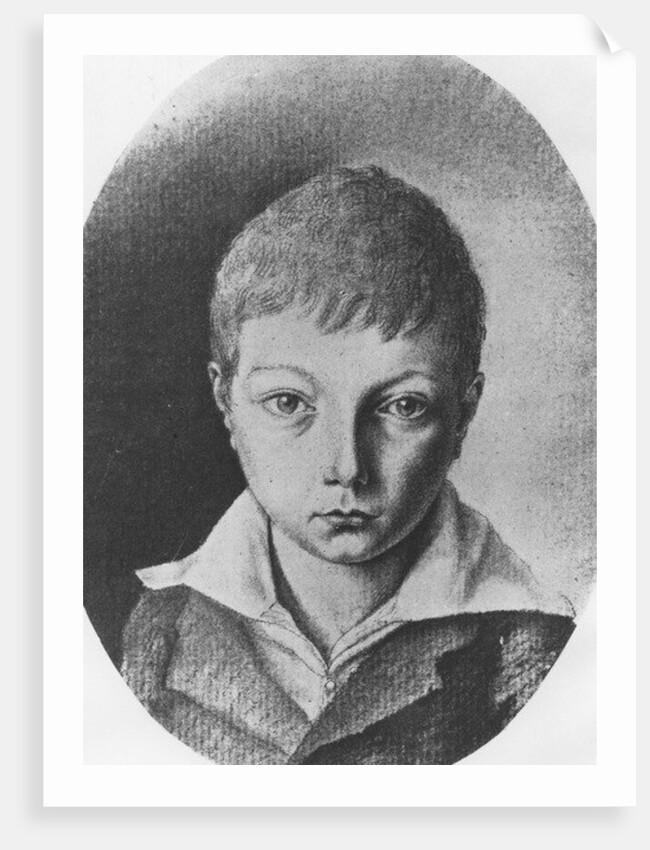 Portrait of Charles Augustin Sainte-Beuve, aged 9 by E. de Bonnieres