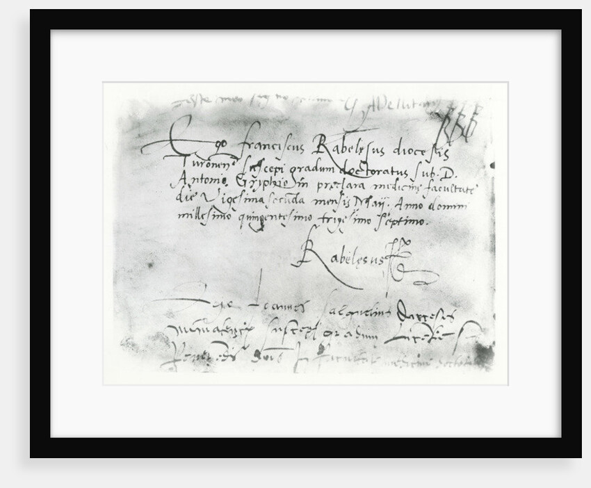 Signature of François Rabelais by French School