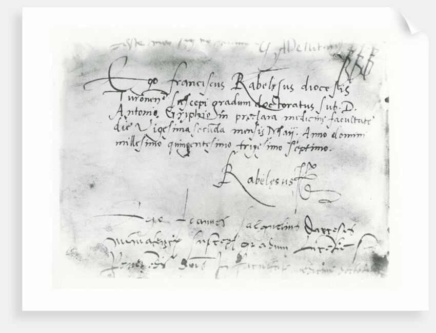 Signature of François Rabelais by French School