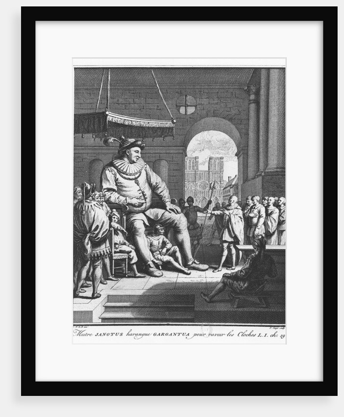 Master Janotus harangues Gargantua to give back the bells by Pierre Tanje