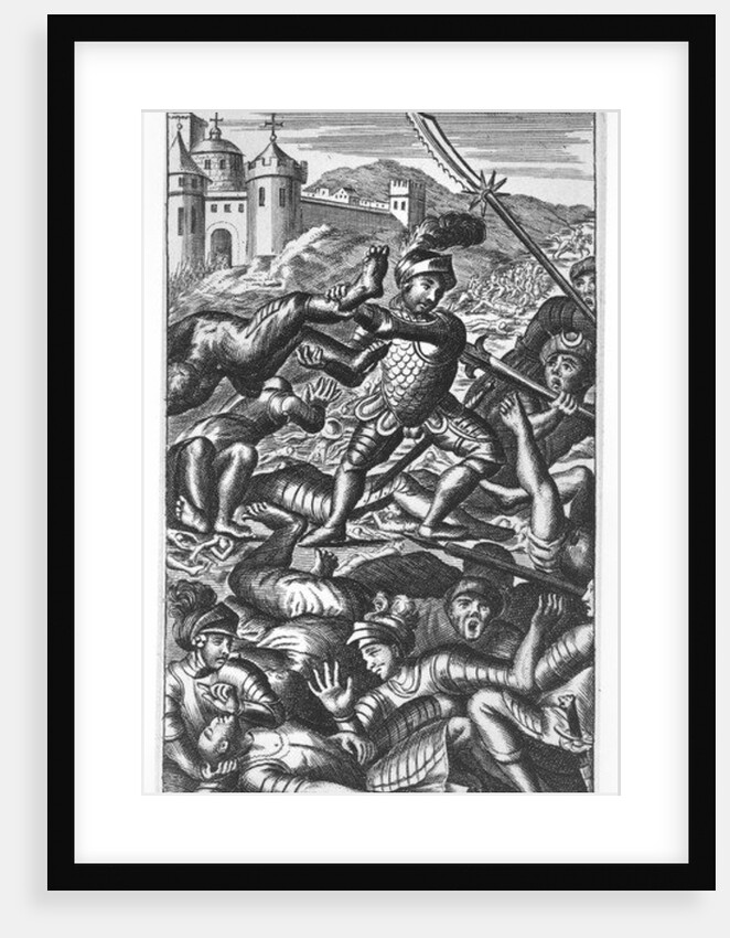 Pantagruel defeating three hundred giants by French School