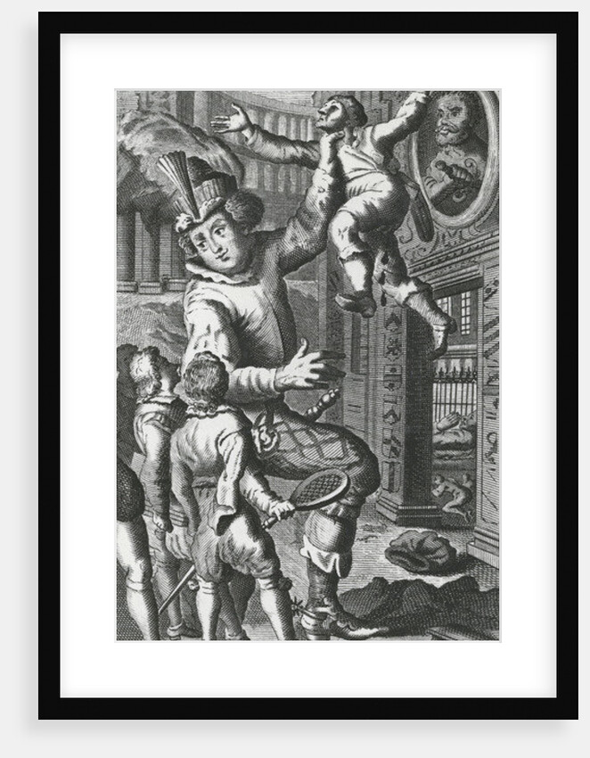 Pantagruel grabbing Limousin by the throat by French School