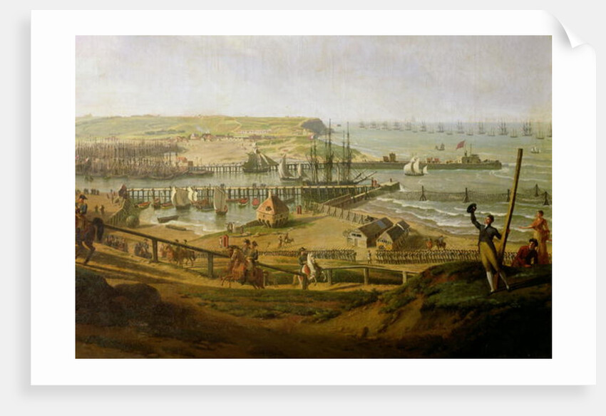Napoleon Visiting the Camp at Boulogne in July 1804, detail of the port, 1806 by Jean-Francois Hue