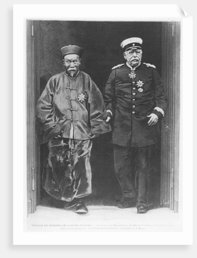 Li-Hung-Tchang on a tour of Europe in 1896 with Otto von Bismarck by French School