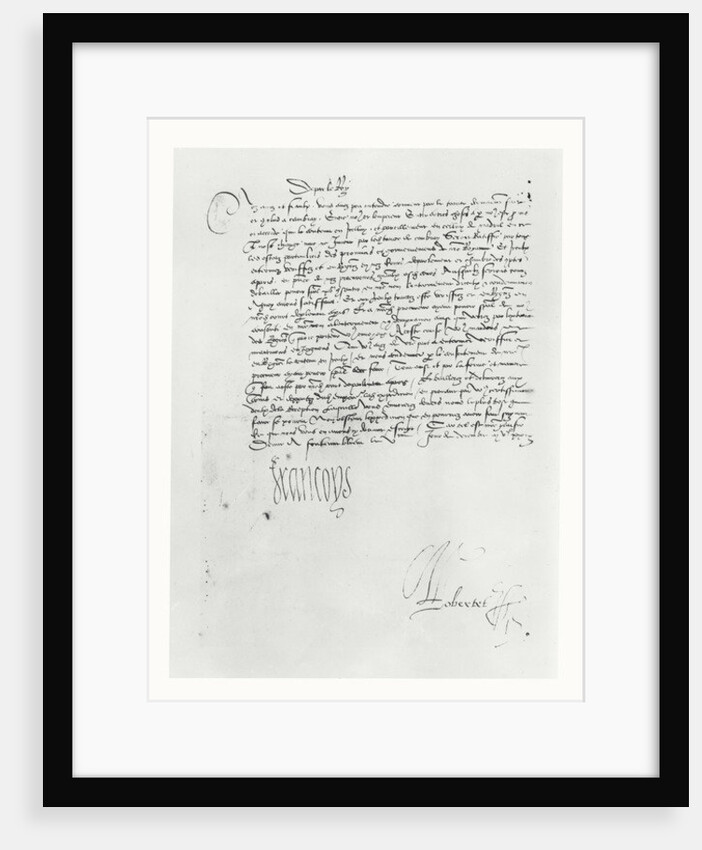 Letter from Francis I of France to the Parlement of Bordeaux, 1529 by French School