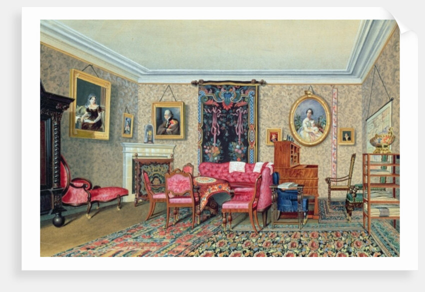 Interior in Pavlino, 1840s by S. Sollogub