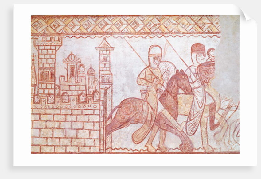 Departure of the Crusaders in 1163 from the Syrian castle of Krak des Chevaliers for the Battle of Bocquée by French School